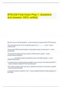 BTM 200 Final Exam Prep 1. Questions and answers 100% verified.