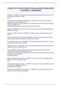 CODE OF ETHICS&colon; BIRTH DOULA QUESTIONS WITH COORRECT ANSWERS&period;