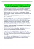 Georgia Life and Health Insurance Exam Questions And 100&percnt; Correct Answers