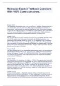 Molecular Exam 3 Textbook Questions With 100&percnt; Correct Answers&period;