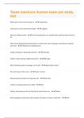 Texas manicure license exam psi study  Exam Questions And Answers Already Graded A&plus;