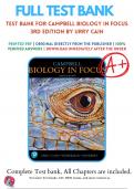 Test Bank for Campbell Biology in Focus 3rd Edition By Lisa A. Urry; Michael L. Cain; Steven A. Wasserman; Peter V. Minorsky; Rebecca Orr | 9780135191781| 2020-2021 | Chapter 1-43 | All Chapters with answers and Rationals