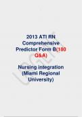 2013 ATI RN  Comprehensive  Predictor Form  B180 QUESTIONS