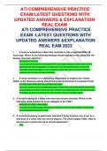 ATI COMPREHENSIVE PRACTICE  EXAM /LATEST QUESTIONS WITH  UPDATED ANSWERS &EXPLANATION  REAL EAM 2023