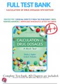 Test Bank Calculation of Drug Dosages 12th Edition Sheila Ogden, Linda Fluharty ISBN 9780323826228 Chapter 1-19 | Complete Guide A+
