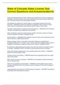 State of Colorado Sales License EXAM BUNDLE&lpar;COMPLETE PACKAGE&rpar;
