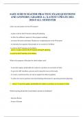 SAFE SCRUM MASTER PRACTICE EXAM&vert; QUESTIONS AND ANSWERS &vert; GRADED A&plus; &vert;LATEST UPDATE 2023-2024 FALL SEMESTER