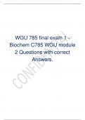 WGU 785 final exam 1 - Biochem C785 WGU module  2 Questions with correct  Answers.