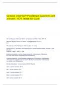   General Chemistry Final Exam questions and answers 100% latest top score.