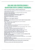 ASU MIC 205 PENTON EXAM 1 QUESTIONS WITH CORRECT ANSWERS&period;