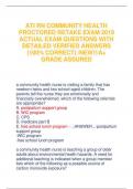 ATI RN COMMUNITY HEALTH  PROCTORED RETAKE EXAM 2019 ACTUAL EXAM QUESTIONS WITH  DETAILED VERIFIED ANSWERS  (100% CORRECT) /NEW!!/A+  GRADE ASSURED