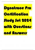 Dynatrace Pro Certification Study Set 2024 with Questions and Answers  