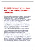 BSN205 Hallmark- Wound Care  ISB - QUESTIONS & CORRECT  ANSWERS