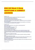BSN 205 Week 5 Sleep QUESTIONS & CORRECT  ANSWERS