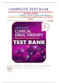 COMPLETE TEST BANK  For Abrams' Clinical Drug Therapy: Rationales for Nursing Practice 12th Edition Frandsen 