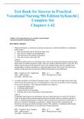 Test Bank for Success in Practical Vocational Nursing 9th Edition byKnecht &vert; Complete Set Chapters 1-42