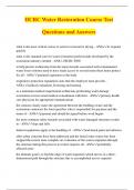 IICRC Water Restoration Course Test Questions and Answers