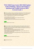 WGU D265 Exam &lpar;Latest 2023&sol; 2024 Update&rpar; Critical Thinking - Reason and Evidence &vert; Questions and Verified Answers&vert; 100&percnt; Correct&vert; Grade A