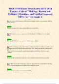 WGU D265 Exam Prep &lpar;Latest 2023&sol; 2024 Update&rpar; Critical Thinking - Reason and Evidence &vert; Questions and Verified Answers&vert; 100&percnt; Correct&vert; Grade A