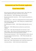 Ornamental and Turf Pesticide Applicators Exam Solved 100&percnt;
