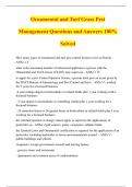 Ornamental and Turf Grass Pest Management Questions and Answers 100&percnt; Solved