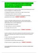 ATI 2019 FUNDAMENTALS PROCTORED EXAM FINAL EXAMS 177QUESTIONS & ANSWERS UPDATED 2023 GRADED A&plus;