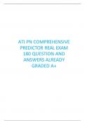 ATI PN COMPREHENSIVE PREDICTOR REAL EXAM 180 QUESTION AND ANSWERS ALREADY GRADED A+
