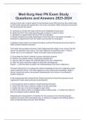 Med-Surg Hesi PN Exam Study Questions and Answers 2023-2024