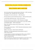 POLICING EXAM 3 WITH COMPLETE SOLUTIONS 100&percnt; SOLVED