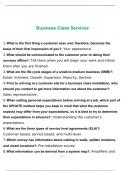 Business Class Services Exam 2023 with complete solution