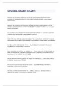 NEVADA STATE BOARD exam questions and verified correct  answers 