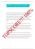ATI Fundamentals Proctored Exam 2023 Latest updated 100&percnt; Graded A&plus; pass&excl;&excl;&excl;