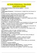 ACTION PERSONAL TRAINER CERTIFICATION Questions and Answers &lpar;2023&sol;2024&rpar; &lpar;Verified Answers&rpar;