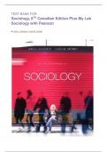 Test Bank for Macionis Gerber Sociology, 8TH Canadian Edition Plus My Lab Sociology 