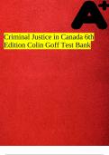 Criminal Justice in Canada 6th Edition Colin Goff Test Bank