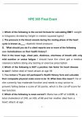 HPE 365 Final Exam 2023 with complete solution