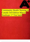 Community Health Nursing in Canada 3rd Edition Marcia Stanhope 17 Test bank