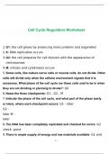 Cell Cycle Regulation Worksheet with complete solution