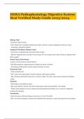 HOSA Pathophysiology Digestive System Best Verified Study Guide 2023&sol;2024