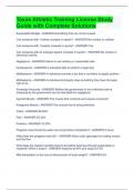 Texas Athletic Training License Study Guide with Complete Solutions