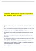 Television Production NOCTI Exam questions and answers 100% verified.