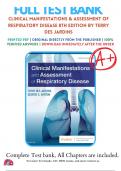 Test Bank For Clinical Manifestations and Assessment of Respiratory Disease 8th Edition by Terry Des Jardins; George G. Burton | 9780323553698 |2020-2021 | Chapter 1-45 | All Chapters with Answers and Rationals