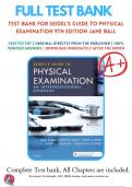 Test Bank for Seidel’s Guide to Physical Examination 9th Edition Jane Ball | 9780323481953 | 2019-2020 |Chapter 1-26 | All Chapters with Answers and Rationals