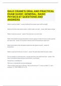 DALE CRANE'S ORAL AND PRACTICAL EXAM GUIDE GENERAL BASIC PHYSICS-67 QUESTIONS AND ANSWERS