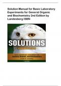 Solution Manual for Basic Laboratory  Experiments for General Organic  and Biochemistry 2nd Edition by  Landesberg ISBN
