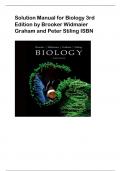Solution Manual for Biology 3rd  Edition by Brooker Widmaier  Graham and Peter Stiling ISBN