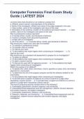 Computer Forensics Final Exam Study Guide &vert; LATEST 2024