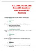 ATI TEAS 7 Exam Test Bank 300 Questions with Answers (All Sections)
