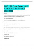COB 191 FINAL EXAM WITH  100&percnt; VERIFIED ANSWERS  2023&sol;2024