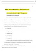 NR 631 Week 4 Discussion; Collaboration Cafe; Communication in Project Management VERIFIED ANSWERS TO BOOST YOUR GRADES 100%